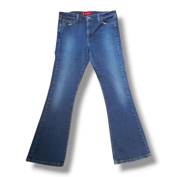 Levis 519 Low Stretch Flare Jeans-Size 13 / W36-Medium Wash-Y2K-Red Tab-2003 - Picture 1 of 11
